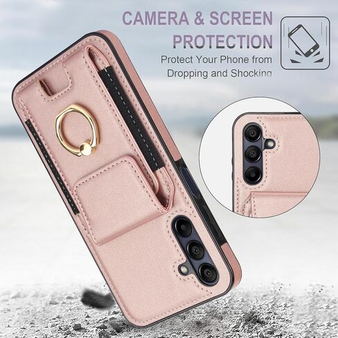 حافظة هاتف Asuwish لهاتف Samsung Galaxy A15 5G مع واقي شاشة من الزجاج المقسى وغطاء محفظة وحامل بطاقة حامل حلقي نحيف وفتحة ائتمان جلدية وإكسسوارات الهاتف المحمول A 15 4G 15A للنساء والرجال باللون البني in Kuwait