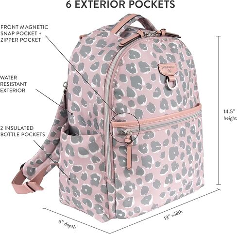 حقيبة ظهر TWELVElittle Midi Go للحفاضات مع وسادة تغيير الحفاضات، حقيبة ظهر للحفاضات للأمهات أو الآباء مع جيوب معزولة بألوان مخططة in Kuwait