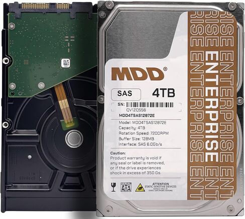 MDD MAXDIGITALDATA 4 تيرابايت 7200 دورة في الدقيقة 128 ميجابايت كاش SAS 12 جيجابايت/ثانية 3.5 بوصة محرك الأقراص الصلبة الداخلي للمؤسسات (MD4TSAS12872E) - [ليس محرك أقراص SATA HDD] (متجدد) in Saudi Arabia