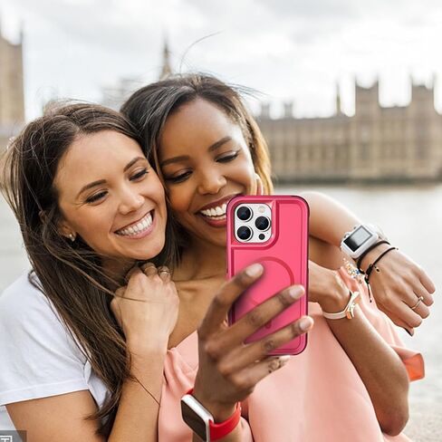 حافظة MAXCURY مغناطيسية لهاتف iPhone 15 Pro Max، متوافقة مع MagSafe، مقاومة للصدمات والسقوط، حماية شديدة التحمل لكامل الجسم، غطاء متين ونحيف وقوي للنساء والفتيات (ليمون/وردي) in Kuwait