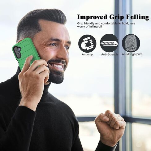for Samsung Galaxy A15 5G Case with 2 Pack Screen Protector, Belt Clip Holster Kickstand Rugged Full-Body Heavy Duty Protection Military Grade Shockproof Cell Phone Cover (Black) in Saudi Arabia