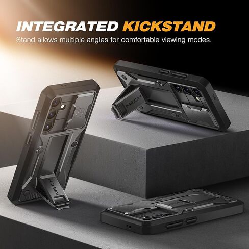 حافظة TONGATE لهاتف Samsung Galaxy S24 مع مسند، [غطاء كاميرا منزلق مدمج ومشبك حزام] حافظة هاتف Galaxy S24 مقاومة للصدمات من الدرجة العسكرية مع واقي شاشة، أسود in Kuwait