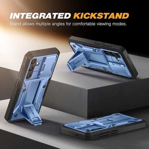 TONGATE for Samsung Galaxy S24 Case with Kickstand, [Bulit-in Slide Camera Cover & Belt-Clip] Full-Body Military Grade Shockproof Galaxy S24 Phone Case with Screen Protector, Black in Saudi Arabia