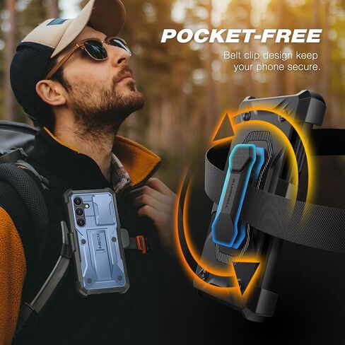TONGATE for Samsung Galaxy S24 Case with Kickstand, [Bulit-in Slide Camera Cover & Belt-Clip] Full-Body Military Grade Shockproof Galaxy S24 Phone Case with Screen Protector, Black in Saudi Arabia