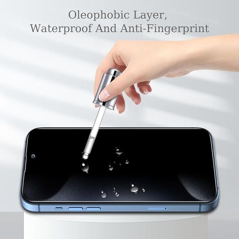 Pokolan [3-Pack Privacy Screen Protector for iPhone 15 Plus, 9H Hardness, Anti Spy Tempered Glass film, Anti-Scratch, Bubble Free, Case Friendly in Kuwait