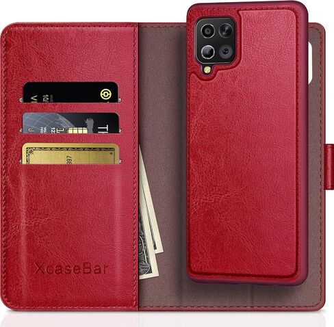 XcaseBar 2-in-1 Detachable for Samsung Galaxy A42 5G Wallet case with【RFID Blocking】 Credit Card Holder,Flip Folio Book PU Leather Protective Cover Women Men for Samsung A42 Phone case Red in Saudi Arabia