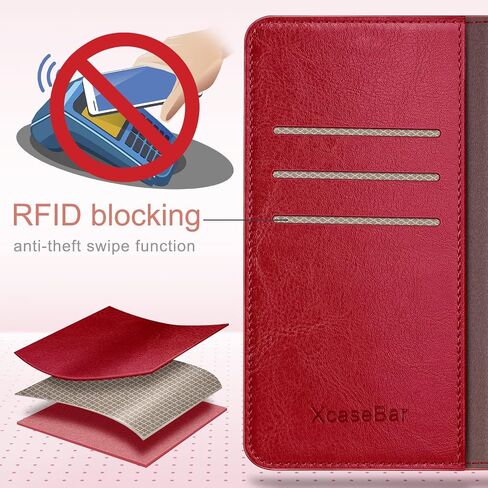 XcaseBar 2-in-1 Detachable for Samsung Galaxy A42 5G Wallet case with【RFID Blocking】 Credit Card Holder,Flip Folio Book PU Leather Protective Cover Women Men for Samsung A42 Phone case Red in Saudi Arabia