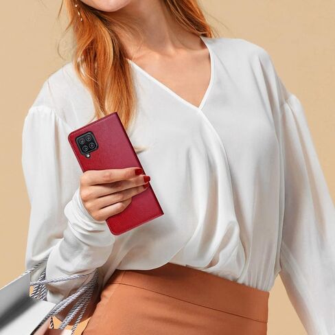 XcaseBar 2-in-1 Detachable for Samsung Galaxy A42 5G Wallet case with【RFID Blocking】 Credit Card Holder,Flip Folio Book PU Leather Protective Cover Women Men for Samsung A42 Phone case Red in Saudi Arabia