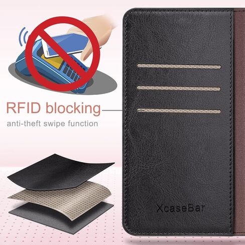 حافظة XcaseBar 2 في 1 قابلة للفصل لهاتف Samsung Galaxy A42 5G مع 【حجب RFID】 حامل بطاقة الائتمان، غطاء حماية من جلد البولي يوريثان قابل للطي للنساء والرجال لهاتف Samsung A42، أحمر in Kuwait