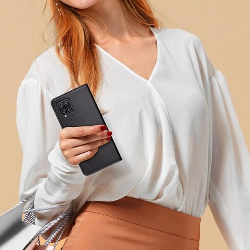 حافظة XcaseBar 2 في 1 قابلة للفصل لهاتف Samsung Galaxy A42 5G مع 【حجب RFID】 حامل بطاقة الائتمان، غطاء حماية من جلد البولي يوريثان قابل للطي للنساء والرجال لهاتف Samsung A42، أحمر in Kuwait