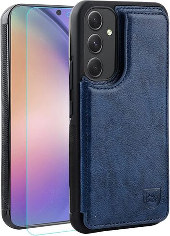 VANAVAGY Compatible for Samsung Galaxy A54 Wallet Case for Women and Men,Leather Flip Folio Phone Cover Fits Magnetic Car Mount with Credit Card Holder,Black in Saudi Arabia