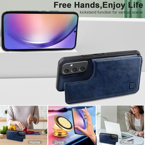 VANAVAGY Compatible for Samsung Galaxy A54 Wallet Case for Women and Men,Leather Flip Folio Phone Cover Fits Magnetic Car Mount with Credit Card Holder,Black in Saudi Arabia