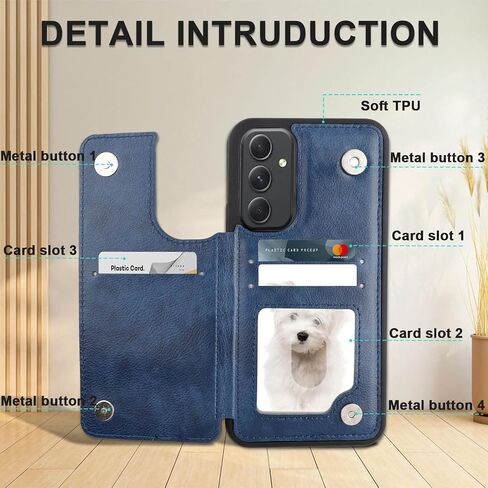 VANAVAGY Compatible for Samsung Galaxy A54 Wallet Case for Women and Men,Leather Flip Folio Phone Cover Fits Magnetic Car Mount with Credit Card Holder,Black in Saudi Arabia