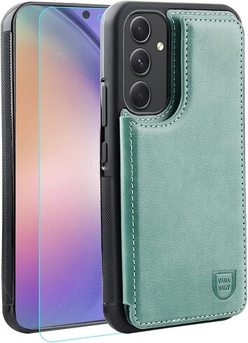 VANAVAGY Compatible for Samsung Galaxy A54 Wallet Case for Women and Men,Leather Flip Folio Phone Cover Fits Magnetic Car Mount with Credit Card Holder,Black in Saudi Arabia