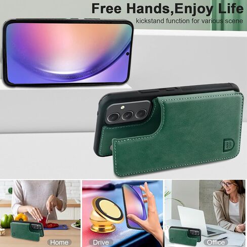 VANAVAGY Compatible for Samsung Galaxy A54 Wallet Case for Women and Men,Leather Flip Folio Phone Cover Fits Magnetic Car Mount with Credit Card Holder,Black in Saudi Arabia