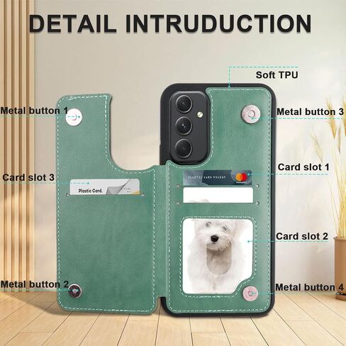 VANAVAGY Compatible for Samsung Galaxy A54 Wallet Case for Women and Men,Leather Flip Folio Phone Cover Fits Magnetic Car Mount with Credit Card Holder,Black in Saudi Arabia
