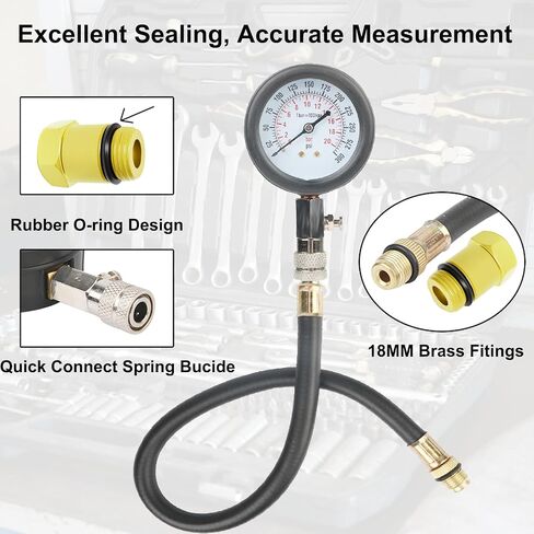 12mm Spark Plug Adapter - SAN AUSTIN Compression Test Tool Cylinder Compression Tester Spark Plug Adapter for Petrol Engine Cylinder Leak Down (1 Pack) in Saudi Arabia