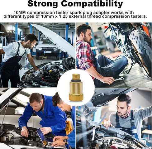 12mm Spark Plug Adapter - SAN AUSTIN Compression Test Tool Cylinder Compression Tester Spark Plug Adapter for Petrol Engine Cylinder Leak Down (1 Pack) in Saudi Arabia