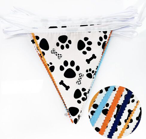 10M/32Ft Navy Blue Orange Pennant Banner Fabric Triangle Flag Cotton Bunting Garland for Outer Space Galaxy Birthday Anniversary Party Home Nursery Outdoor Garden Hanging Festivals Decoration (36Pcs) in Saudi Arabia