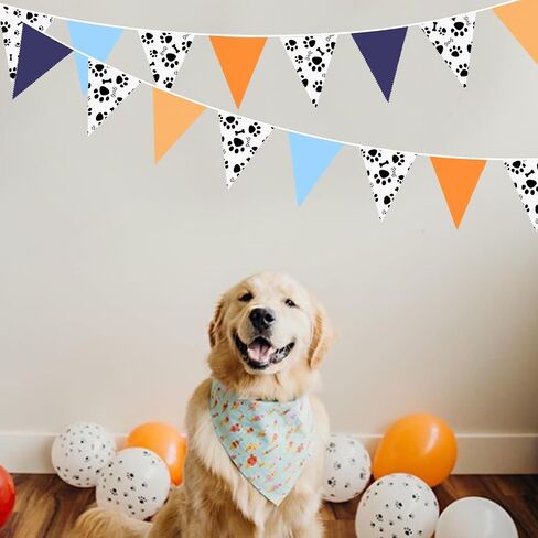 10M/32Ft Navy Blue Orange Pennant Banner Fabric Triangle Flag Cotton Bunting Garland for Outer Space Galaxy Birthday Anniversary Party Home Nursery Outdoor Garden Hanging Festivals Decoration (36Pcs) in Saudi Arabia