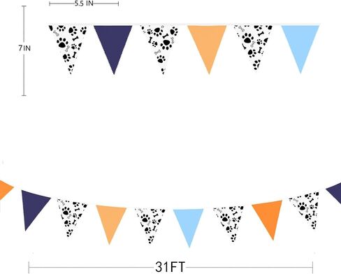 10M/32Ft Navy Blue Orange Pennant Banner Fabric Triangle Flag Cotton Bunting Garland for Outer Space Galaxy Birthday Anniversary Party Home Nursery Outdoor Garden Hanging Festivals Decoration (36Pcs) in Saudi Arabia