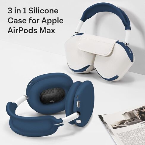 غطاء حافظة من السيليكون CoBak لسماعات AirPods Max، ملحقات مضادة للخدش ومقاومة للماء تتضمن أغطية وسائد الأذن / أغطية أكواب الأذن / غطاء عصابة الرأس، غطاء صديق للبشرة لـ AirPods Max in Saudi Arabia