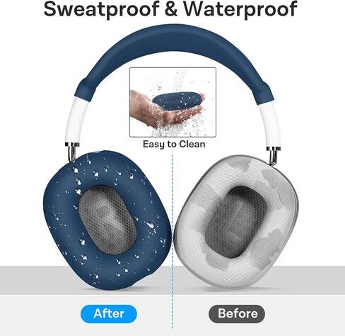 غطاء حافظة من السيليكون CoBak لسماعات AirPods Max، ملحقات مضادة للخدش ومقاومة للماء تتضمن أغطية وسائد الأذن / أغطية أكواب الأذن / غطاء عصابة الرأس، غطاء صديق للبشرة لـ AirPods Max in Saudi Arabia