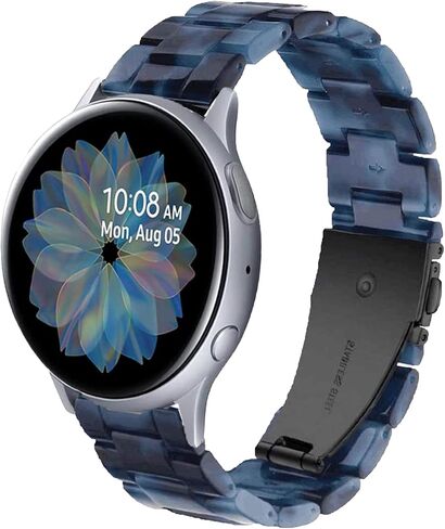 سوار Miimall من الراتنج متوافق مع ساعة Samsung Galaxy Watch 5 40mm 44mm، Watch 5 Pro 45mm، Galaxy Watch 42mm، Galaxy Acitve 40mm، Galaxy Active 2 40mm 44mm سوار بديل للنساء والرجال (أزرق داكن) in Saudi Arabia