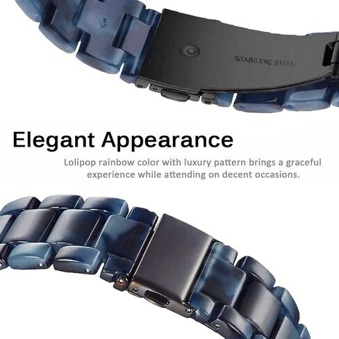 سوار Miimall من الراتنج متوافق مع ساعة Samsung Galaxy Watch 5 40mm 44mm، Watch 5 Pro 45mm، Galaxy Watch 42mm، Galaxy Acitve 40mm، Galaxy Active 2 40mm 44mm سوار بديل للنساء والرجال (أزرق داكن) in Saudi Arabia