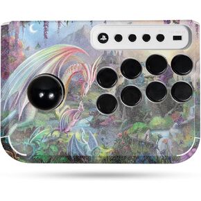 Glossy Glitter Gaming Skin Compatible with Hori Fighting Stick Mini (PS5, PS4, PC) - Dragon Paradise - Premium 3M Vinyl Protective Wrap Decal Cover - Easy to Apply | Crafted in The USA by MightySkins