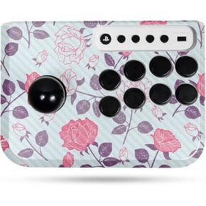 Carbon Fiber Gaming Skin Compatible with Hori Fighting Stick Mini (PS5, PS4, PC) - Vintage Floral - Premium 3M Vinyl Protective Wrap Decal Cover - Easy to Apply | Crafted in The USA by MightySkins