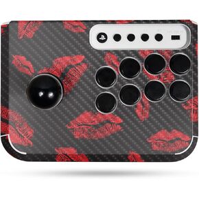 Carbon Fiber Gaming Skin Compatible with Hori Fighting Stick Mini (PS5, PS4, PC) - Kiss Me - Premium 3M Vinyl Protective Wrap Decal Cover - Easy to Apply | Crafted in The USA by MightySkins