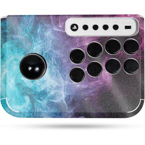 Glossy Glitter Gaming Skin Compatible with Hori Fighting Stick Mini (PS5, PS4, PC) - Mystic Smoke - Premium 3M Vinyl Protective Wrap Decal Cover - Easy to Apply | Crafted in The USA by MightySkins