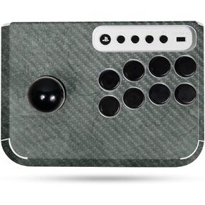 Carbon Fiber Gaming Skin Compatible with Hori Fighting Stick Mini (PS5, PS4, PC) - Green Stone - Premium 3M Vinyl Protective Wrap Decal Cover - Easy to Apply | Crafted in The USA by MightySkins