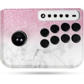 Gaming Skin Compatible with Hori Fighting Stick Mini (PS5, PS4, PC) - Marble Glitz - Premium 3M Vinyl Protective Wrap Decal Cover - Easy to Apply | Crafted in The USA by MightySkins