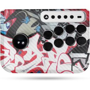 Carbon Fiber Gaming Skin Compatible with Hori Fighting Stick Mini (PS5, PS4, PC) - Graffiti Mash Up - Premium 3M Vinyl Protective Wrap Decal Cover - Easy to Apply | Crafted in The USA by MightySkins