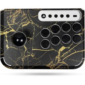 Gaming Skin Compatible with Hori Fighting Stick Mini (PS5, PS4, PC) - Black Gold Marble - Premium 3M Vinyl Protective Wrap Decal Cover - Easy to Apply | Crafted in The USA by MightySkins