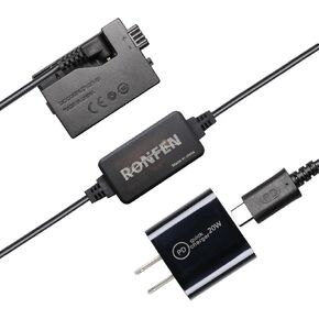 DR-E5 DC مقرنة LP-E5 الدمية بطارية USB-C كابل PD طقم محول ACK-E5 AC محول الطاقة استبدال لكاميرات Canon EOS Rebel XSi XS T1i 450D 500D 1000D Kiss F X2 X3 DSLR
