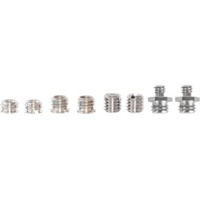 8 Pack Bushing/Male to Male Adapter Assortment 1/4" to 3/8" for Tripod Clamp, Plate, Head Desmond