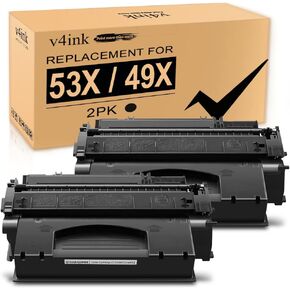 v4ink High Yield Compatible 49X 53X Toner Cartridge Replacement for HP 49X Q5949X 53X Q7553X for use in HP P2015dn P2015 P2015d 1320 1320n 3390 3392 M2727nf P2014 P2010 Printer (Black,2 Packs)