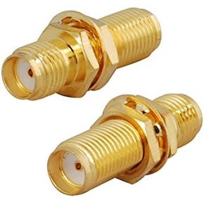 DHT Electronics 2pcs RF coaxial coax adapter SMA female to SMA female bulkhead