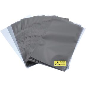 MECCANIXITY 50Pcs Anti Static Bags ESD Shielding Bag Flat Open Top Anti Static Bag for Electronic Devices 6.3x9 Inch(160x230mm)