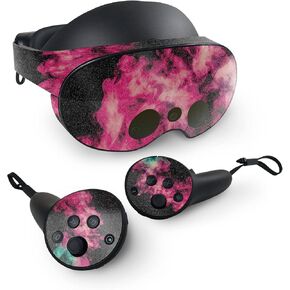 MightySkins Glossy Glitter Skin Compatible with Meta Quest Pro - Magenta Smoke | Protective, Durable High-Gloss Glitter Finish | Easy to Apply, Remove, and Change Styles | Made in The USA