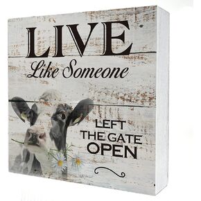 Inspirational Wooden Box Sign Desk Decor Retro Live Like Someone Horse Wood Block Plaque Box Signs with Quotes Rustic Box Sign for Home Living Room Office Shelf Table Decoration (5 X 5 Inch)