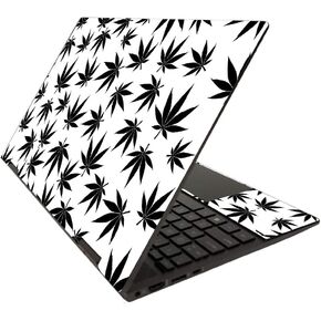 MightySkins Skin Compatible with HP Envy x360 15" (2020) - Pot Leaves Black | Protective, Durable, and Unique Vinyl Decal wrap Cover | Easy to Apply, Remove, and Change Styles | Made in The USA