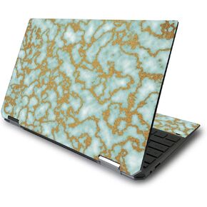 MightySkins Skin Compatible with HP Spectre x360 13.3" Gem-Cut (2020) - Golden Jade | Protective, Durable, and Unique Vinyl Decal wrap Cover | Easy to Apply and Change Style | Made in The USA