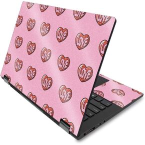 MightySkins Glossy Glitter Skin Compatible with Lenovo Flex 14" (2019) - Retro Love | Protective, Durable High-Gloss Glitter Finish | Easy to Apply, Remove, and Change Styles | Made in The USA