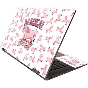 MightySkins Glossy Glitter Skin Compatible with HP Chromebook x360 14" (2020) - Magical B | Protective, Durable High-Gloss Glitter Finish | Easy to Apply, Remove, and Change Styles | Made in The USA