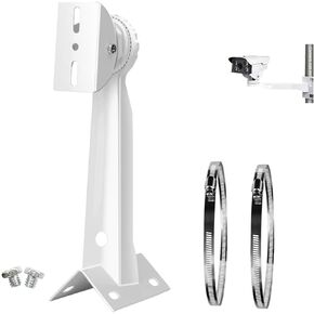 305mm/12 CCTV Security Camera Corner Pole Wall Mounting Bracket for Dahua Bullet and PTZ Cameras Surveillance Camera with 2 Loops