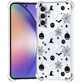 for iPhone 14 Case Halloween Pumpkin Skull, Cute Design Girls Shockproof Soft Slim Women Mobile Phone Clear Cover for iPhone 14 6.1"